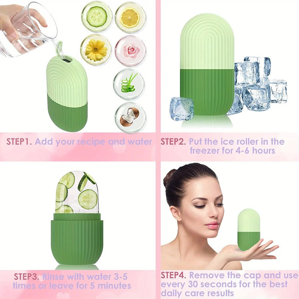 Ice Roller Silicone Viso - Rullo Gua Sha per Skincare