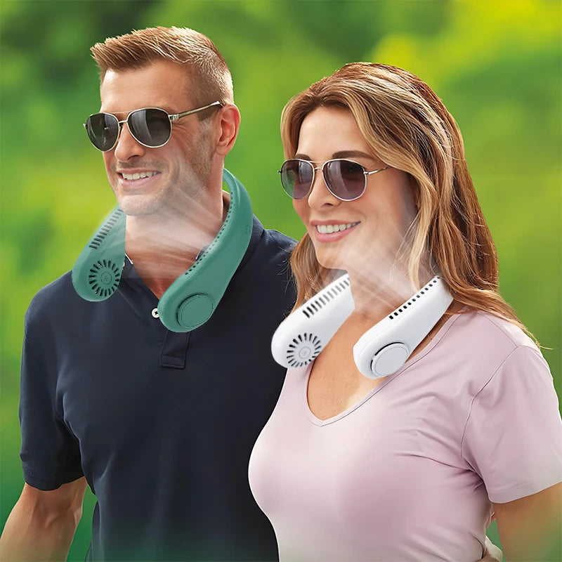 Portable neck fan 3 speed modes Adjustable extendable neck fan Blowing air for hands-free cooling 4000mAh rechargeable