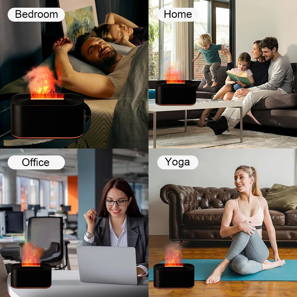 Umidificatore Aromi a Fiamma USB – Diffusore con Luce Notturna