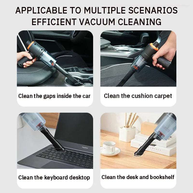 Aspirapolvere Portatile per Auto – Potente, Senza Fili, USB