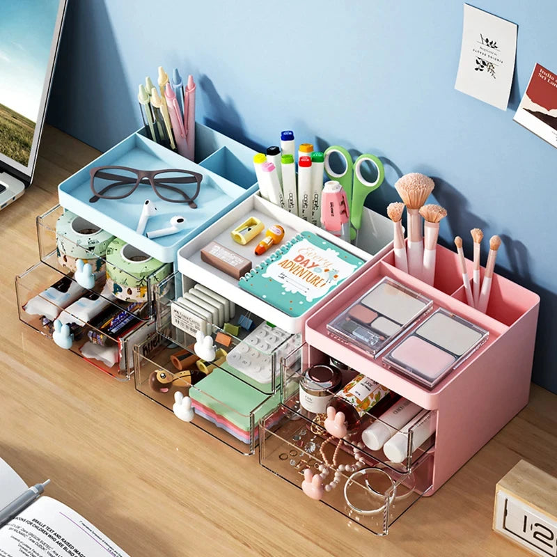 Organizer per Trucco con Coperchio – Porta Cosmetici Trasparente