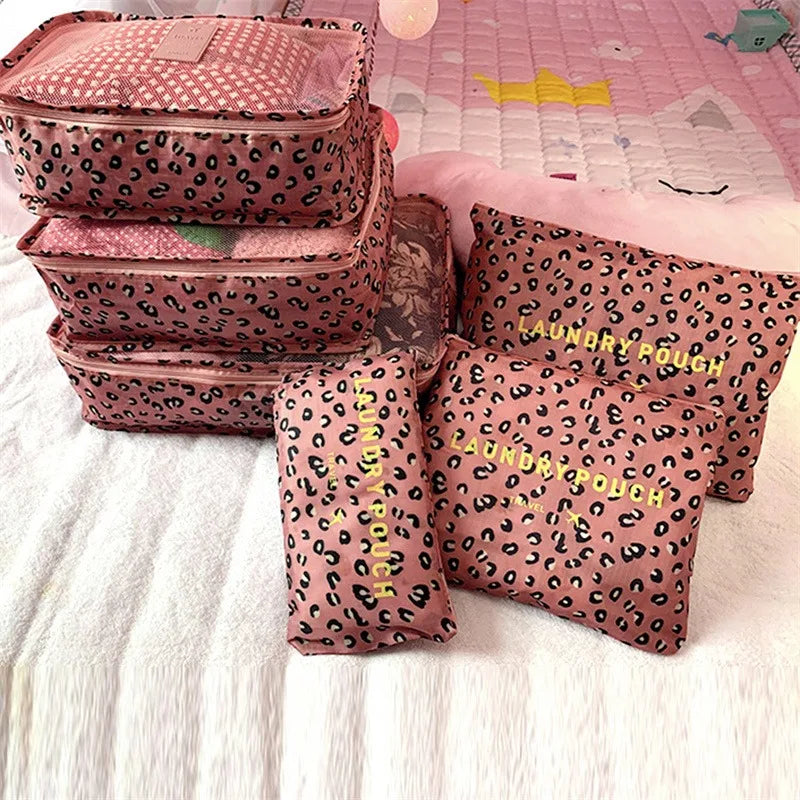 Set di 6 organizer da viaggio, borsa portaoggetti per valigia, vestiti portatili, biancheria intima, scarpe, cubi per viaggi, borse per il trucco, organizzatori di bagagli