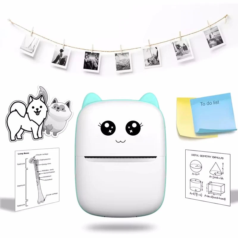 Stampante termica portatile Mini CAT stampa stampante termica tascabile per foto 58mm stampa stampanti wireless Bluetooth Android iOS
